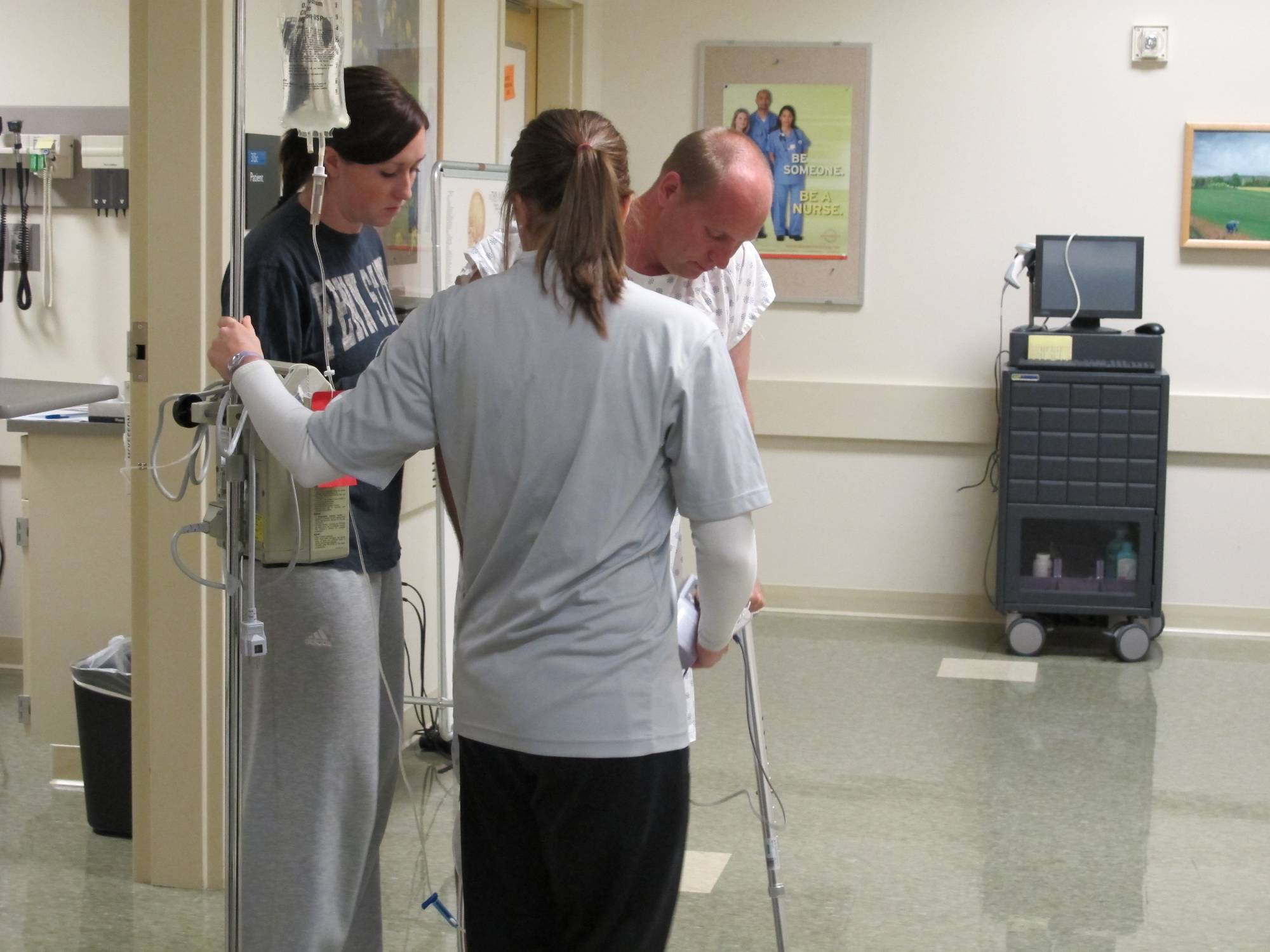 Students working with a standardized patient.